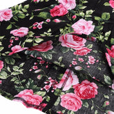 Rochita subtire de vara, bumbac, negru cu imprimeu floral